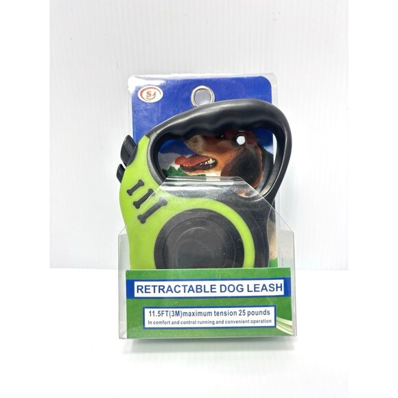Dog Leash Retractable Dog Leash Lead 11.5ft Long Small Dogs Brand New Green - Picture 1 of 4